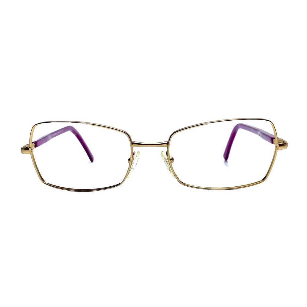 New Prada Gold Pink Rectangle Eyeglasses Italy VPR58F 1BK-1O1 52 18 135